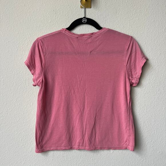 Reformation Hanna Not Your Baby Pink Cropped Tee Size S - Picture 3 of 6